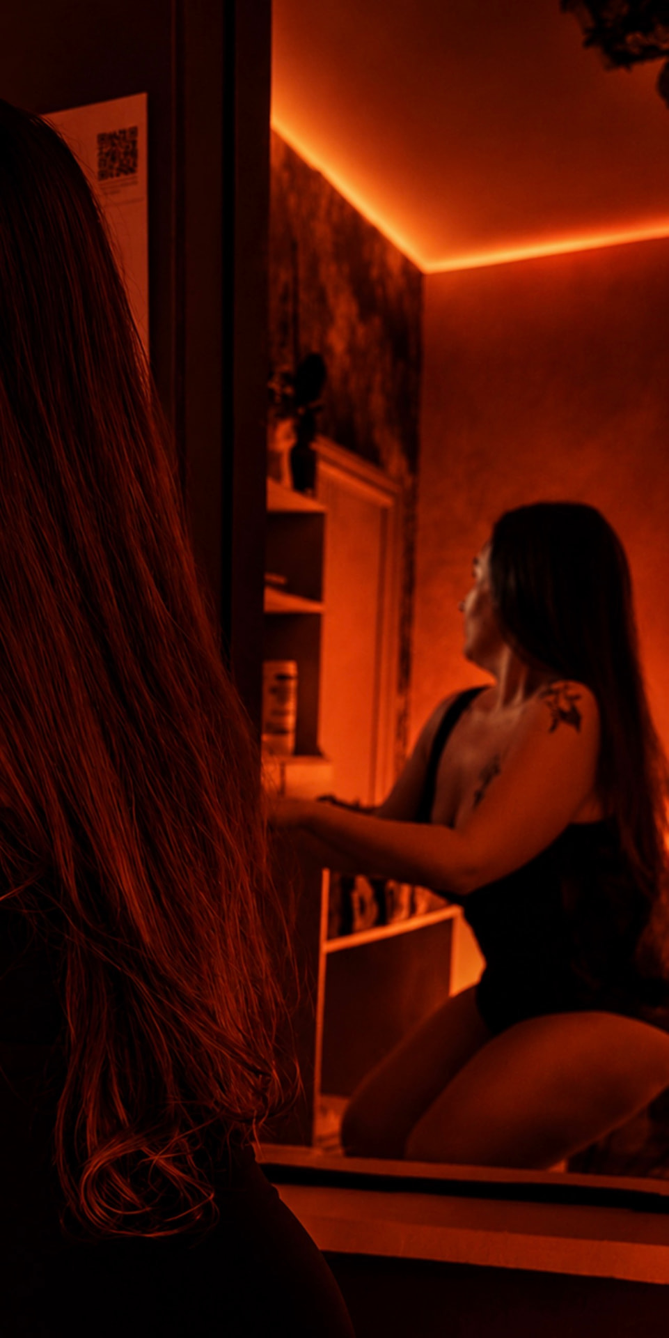 Warm-lit studio doorway